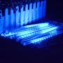 Vmanoo LED Outdoor Lights 8 Tube Meteor Shower Rain Lights Solar Powered Icicle Raindrop Snow Falling Lights Cascading Lighting for Garden Outdoor Patio Holiday Party Halloween Decoration (Blue)