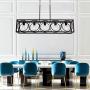 TODOLUZ 5-Lights Metal Kitchen Island Lighting, Farmhouse Linear Pendant Light Fixture in Black Finish for Dining Room Table Bar