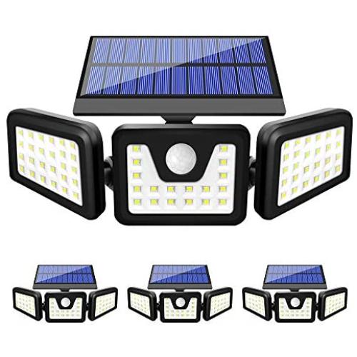 Solar Lights Outdoor, FURANDE Solar Motion Sensor Light Outdoor IP65 Waterproof 270° Wide Illumination 3 Adjustable Heads 70 LED Security Flood Light for Yard Patio Garage Entryway Front Door