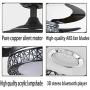 Farmhouse Ceiling Fan with Lights and Remote Control Dimming 42'' Chandelier Fan lamp 3-color Change and 3-speed Change Ceiling Light Fixture Retractable Blades For Home Decoration Living Room Bedroom