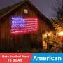 KEYOLA American Flag Lights Outdoor for Yard,Garden, 4th of July Decorations