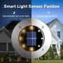 Aogist Solar Ground Lights,8 LED Solar Lights Outdoor Disk Lights Garden Lights Waterproof Patio Outdoor Light with Light Sensor for Lawn,Pathway,Yard,Driveway,Step and Walkway (Warm White)