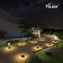 Solar Deck Lights Outdoor Waterproof, Garden Driveway Walkway Pathway Ground Step Dock Lights Solar Powered, LED Solar Lighting for Backyard Patio Lawn, auto ON/Off - Warm White(4 Pack).