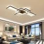 3-Light Acrylic Modern Ceiling Light for Livingroom Bedroom Kitchen Room Led Circle 3 Square Black Color Finish 3500K 4500K 6000K (Dimmable Version with Remote)