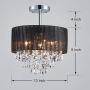 Saint Mossi 13'' Chrome Modern K9 Crystal Chandelier Lighting LED 3-Light Ceiling Light Fixture Pendant Lamp for Dining Room Bathroom Raindrop Light Fixture