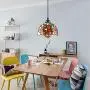LITFAD Elegant Tiffany Style Pendant Light with Oversize Sunflower Pattern One-Light LED Ceiling Hanging Pendant Lamp Chandelier for Kitchen Island Dining Room Restaurant - D
