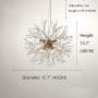 CROSSIO Firework Chandelier LED Light Stainless Steel Crystal Pendant Lighting Ceiling Light Fixtures Chandeliers Lighting for Dining Room Bedroom (Gold, 15.7 Inch)