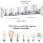 Deyidn 5 Lights Bathroom Vanity Light Fixture Over Mirror LED Modern Wall Sconce Lighting Chrome Fixture with Glass for Farmhouse Bedroom Living Room