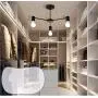 LAKIQ Modern Ceiling Light Living Room Close to Ceiling Lighting Bedroom Semi Flush Mount Light Fixture Minimalist Style Indoor Chandelier Lighting (White,3 Lights)