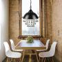 LITFAD Industrial Pendant Lamp Wrought Iron Vintage Retro Crystal Pendant Light - Adjustable 13'' Edison Metal Hanging Ceiling Light Chandelier with Hanging Crystal for Restaurant Living Room Cafe