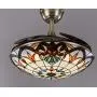 LITFAD 42 Inch Bowl LED Ceiling Fan with Invisible Blade Victorian Remote Control Frequency Conversion Semi Flushmount Light Tiffany Ceiling Light Pendant Chandelier for Dining Room Restaurant Hotel