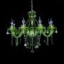 LAKIQ Crystal Modern Chandelier Lighting Fixtures Living Room Bedroom Hanging Pendant Light Candle Candelabras Shape Length Adjustable for Dining Room (Green, 6 Lights)