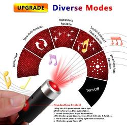 USB Star Light, Sound Activated Strobe with Auto Rotating, 5 Modes, Ruibytree USB Night Light Adjustable Romantic Red Interior Car Ceiling Lights Decoration for Car Bedroom Gameroom Party Christmas