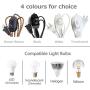 STGLIGHTING Wooden Socket Pendant Light with 15ft Plug-in UL On/Off Dimmer Switch Cord Macaron Grey Lampshade Light Fixtures Nordic Minimalist Loft Style Lamps for Dining Room Bulbs Not Included