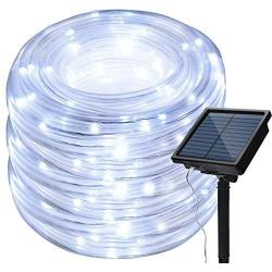 IMAGE 8 Modes Solar Rope Lights Outdoor String Lights 78.7Foot 20M Waterproof 200LED for Indoor Outdoor Garden Party Patio Lawn Decor White Color