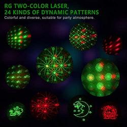 NUÜR Laser Projector Light with 24 Festive Patterns for Christmas & Party, IP65 Waterproof Projection Lamp with Remote Control & Timer Function for Indoor & Outdoor Use