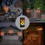 Bebrant Solar Wall Lights Outdoor Flickering Dancing Flames Lights with Dark Sensor Auto On/Off Waterproof Landscape Lighting Wall Mounted Night Lights(4 Pack)