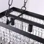 Wellmet Farmhouse Retangle Crystal Chandelier, 5-Light Modern Contemporary Linear Crystal Pendant Light, Hanging Dining Room Chandelier Ceiling Light Fixture for Living Room, Kitchen Island, L30”X W9”