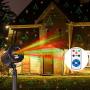 Xmas Red & Green Projector Outdoor Light for House, Holiday, Christmas, Party, Halloween Decoration, Gift, IP44 Waterproof, Wireless Remote Control (12 Illusions)
