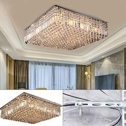 Modern Ceiling Light Luxury High-End K9 Transparent Crystal Ceiling Lamp Dining Room Chandelier Close to The Ceiling Light Fixtures for Living Room, Bedroom, Dining Room, Restaurant