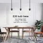 VINLUZ One Light Chandeliers Modern Clear Glass Pendant Lighting Black Dining Room Lighting Fixtures Hanging Contemporary Lamp Semi Flush Mount Ceiling Lights
