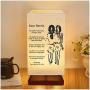 Engraved Bedside Table Lamp for Friends - Personalized Fabric Wooden Desk Lamp for Bedroom Living Room Office Study - Perfect for Birthdays Christmas Gifts for My Friend
