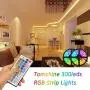 Tomshine LED Strip Lights 32.8ft Waterproof Light Strips with 44 Keys Remote Control 10m Color Changing 5050 RGB 300 LEDs 12V Flexible Tape Lights for Bedroom, Home, Kitchen Decoration (2 Pack)