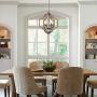 Wood and Metal Chandelier Square 6-Light Adjustable Height Ceiling Pendant Light Dining Room Lighting Fixtures Hanging，Living Room Light ,Kitchen Chandelier UL Listed
