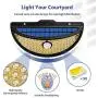 GUMGLEX Solar Motion Lights Outdoor 90LED with Electroplated Reflector, Waterproof Wireless Sensor Security Lights for Garden Backyard Fence Patio Deck - 1 Pack - Golden