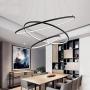 SUNMOO LED Pendant Light Modern Chandelier Led 3-Ring Adjustable Hanging Chandelier Light for Ding Room Kitchen Living Room Bedroom 3000K Warm Light 100W (Black)