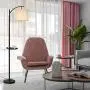 Miceshu Floor Lamps for Living Room, Arc Modern Standing Lamp Adjustable Lamp Safety Base and with Unique Convenient Table for Cellphone and Coffee Cup, Useful Bed Room Christmas Decor Floor Lamp