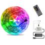 LED Light Strip 55ft AveyLum Flexible RGB Rope Lights 5050 SMD 480 LEDs Non Waterproof IP20 16M Tape Light with 44 Keys Wireless Controller and 24V Power Adapter for Home Kitchen Party TV Deco