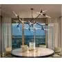 KALRI Modern Metal Sputnik Chandelier Lamp Tree Branch Pendant Lighting Ceiling Fixture with Frosted Glass Lampshade for Dining Room, Living Room, Kitchen Island, Hotel, Coffee Shop (Black-20Lights) KALRI Modern Metal Sputnik Chandelier Lamp Tree Branch Pendant Lighting Ceiling Fixture with Frosted Glass Lampshade for Dining Room, Living Room, Kitchen Island, Hotel, Coffee Shop (Black-20Lights)