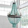 American Retro Turquoise Chandelier for Living Room,5 Light Creative Antique Metal Pendant Lighting Fixture,Staircase Decor E12 Candle Hanging Light American Retro Turquoise Chandelier for Living Room,5 Light Creative Antique Metal Pendant Lighting Fixture,Staircase Decor E12 Candle Hanging Light