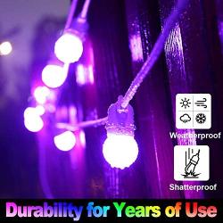 48FT Colorful LED Outdoor Patio Lights String White Cord with Remote, RGB & Warm White Dimmable LED Café Lights Waterproof, 15+3spare G45 Shatterpoof Edison Bulbs, Commercial Hanging Lights for Party