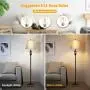 TOBUSA Traditional Floor Lamp, Classic Standing Lamp with Bronze Fabric Shade, Vintage Elegant Tall Pole Lamp for Living Room Bedroom Office Reading, Rustic Upright Floor Lights , Pull Chain Switch