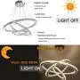 Antilisha Modern Crystal Chandelier Lighting Ceiling Dining Living Room Chandeliers Contemporary Led Light Fixtures Long Round 3-Ring Foyer Girls Bedroom Pendant Lights Warm White