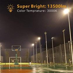 STASUN 150W LED Flood Light, 13500lm Super Bright Outdoor Security Lights with Wider Lighting Angle, 3000K Warm White, Adjustable Heads, IP65 Waterproof Outdoor Lighting for Yard, Court, Parking Lot