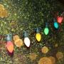 25Ft Outdoor C7 Multicolored Ceramic Christmas Lights String Set - Indoor/Outdoor Christmas Light String - Christmas Tree Lights - Hanging Christmas Lights - Outdoor Patio String Lights - Green Wire
