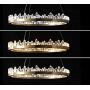 Modern Round Chandelier Gold Finish Pendant Lighting LED Crystal Light Fixture for Dining Room Kitchen Width 24'' x Height 4''