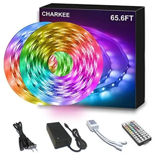 Led Strip Lights, Charkee Lights for Bedroom 65.6ft, 2 Rolls of 32.8ft for Living Room, Kitchen Decoration