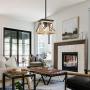 bgLight Rustic Farmhouse Pendant Light, Industrial Metal Mini Ceiling Light Trapezoidal Shape Island Hanging Chandelier for Kitchen, Dining Table, Living Room, Entryway, Hallway- Rustic Brown