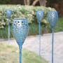 Walensee Solar Lights Outdoor (Blue 2 Pack), Garden Decoration and ornamen, Moon and Star Pattern, Metal Sun Powered Stake Decorative Landscape Lamp Waterproof Dusk to Dawn for Lawn, Yard, Walkway