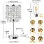 Set of 2 Crystal Touch Control Table Lamp, 3-Way Dimmable Bedside Lamps with Dual USB Charging Ports, K9 Crystal Shade Nightstand Bedside Desk Light for Bedrooms Living Room, E26 6W LED Bulb Included