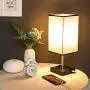 LIGHTESS Touch Table Lamp Dimmable with AC Outlet and 2 USB Ports, Black Fabric Shade Nightstand Lamp, Edison LED Bulbs Included Bedside Lamps for Bedroom, Living Room, Pack of 2, LG9925871