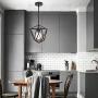 VINLUZ 1-Light Lantern Pendant Oil Rubbed Bronze Kitchen Island Light Fixtures Ceiling Hanging Lamp Metal Cage Chandeliers Adjustable Height Farmhouse Lighting Entryway Dining Rooms Bedrooms