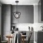 VINLUZ 1-Light Lantern Pendant Oil Rubbed Bronze Kitchen Island Light Fixtures Ceiling Hanging Lamp Metal Cage Chandeliers Adjustable Height Farmhouse Lighting Entryway Dining Rooms Bedrooms
