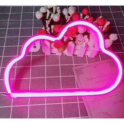 Neon Sign Cloud Decorative LED Night Light Art Wall Decor for Teens Room Birthday Party Decor Powered by Battery/USB (Pink)