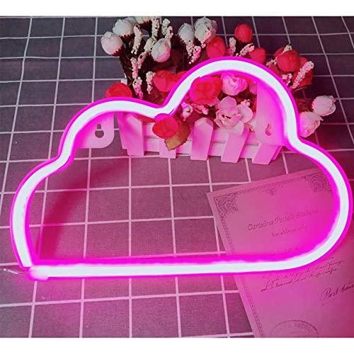 Neon Sign Cloud Decorative LED Night Light Art Wall Decor for Teens Room Birthday Party Decor Powered by Battery/USB (Pink)