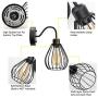 Tipace Rustic Wall Sconces 2 Pack, Industrial Wire Cage Wall Sconce, Black Vintage Wall Light Fixture for Bedroom Farmhouse Kitchen Living Room(Exclude Bulb)